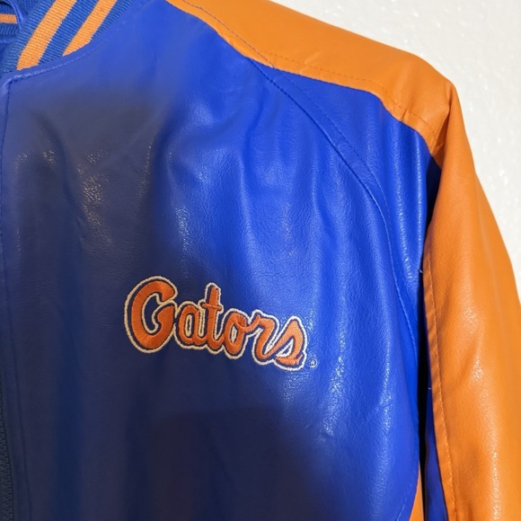 University Of Florida Gators Vintage Steve & Barry's Faux  Leather Jacket Size M - Picture 2 of 16